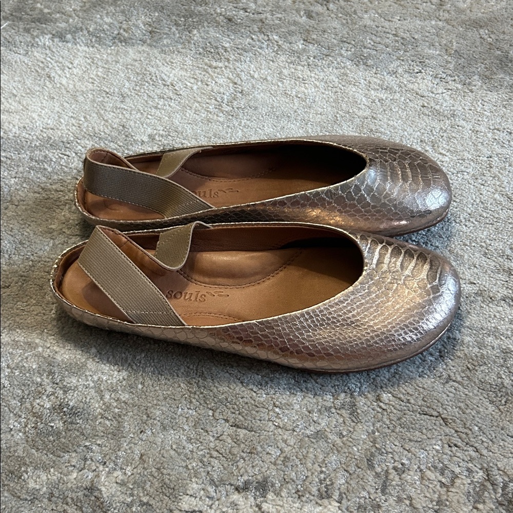 Gentle Souls Gretchen Ballet Flats Womens 8 Rose Gold slingbacks leather - Picture 3 of 7